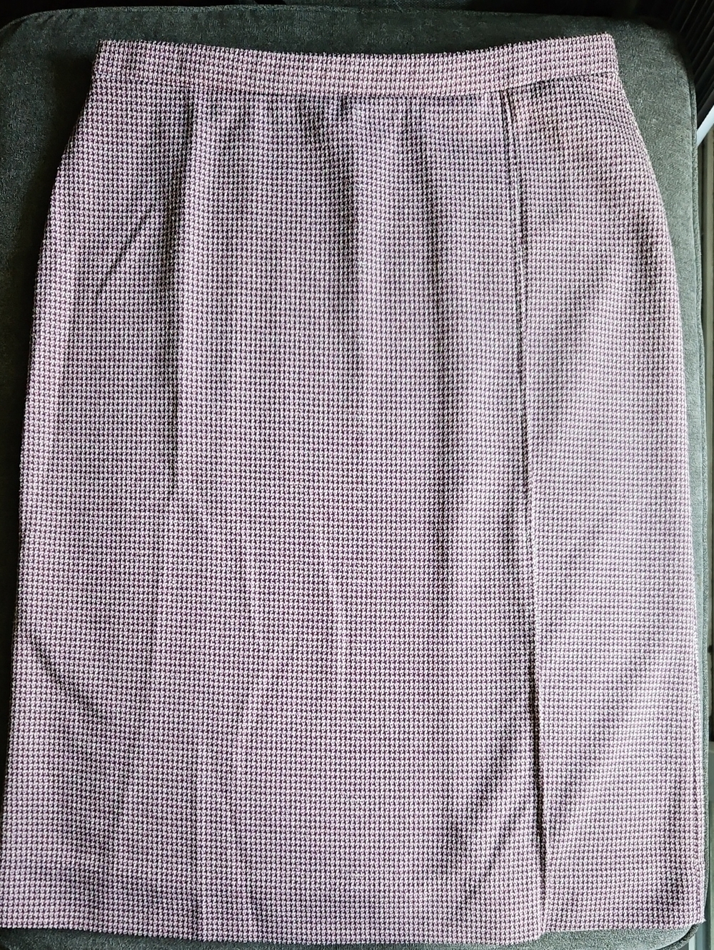 VTG 70s 80s Devon Mauve Houndstooth Knit Pencil Skirt Sz 16 ILGWU USA Made